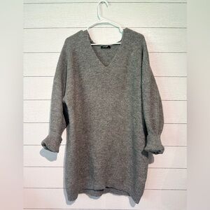 Gray soft sweater dress
